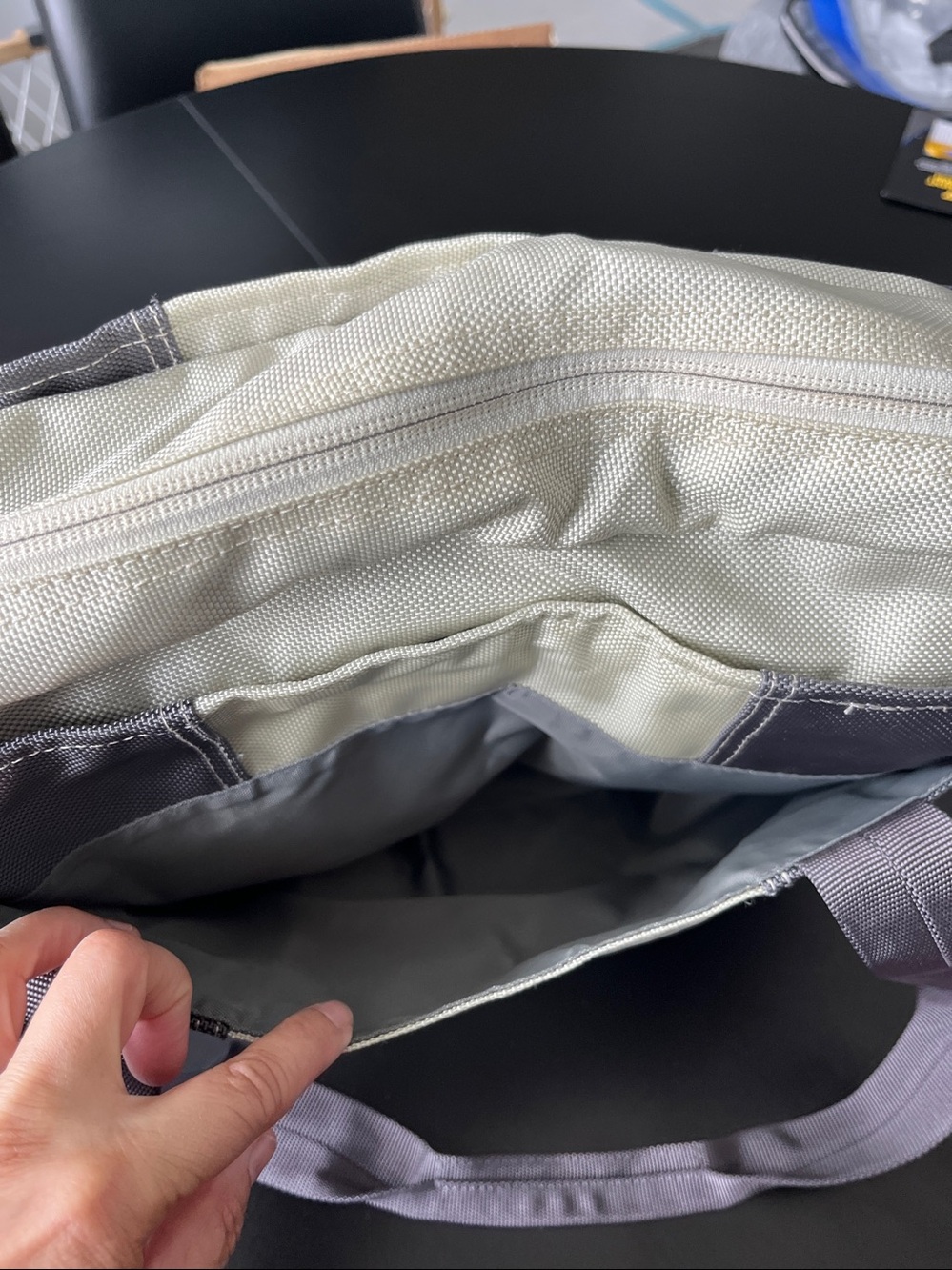 Timbuk2 Tote Bag, Gray and Stone color, with Adjustable straps, Used - Picture 11 of 17